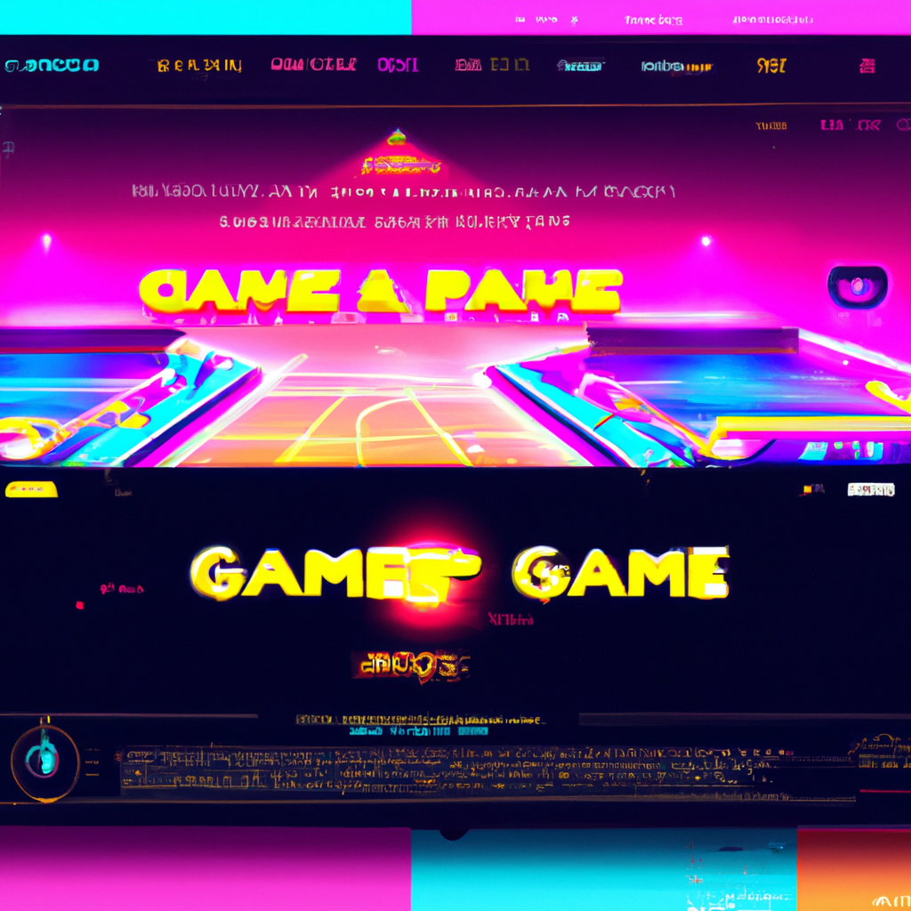 Gameplay screenshot with neon arena and HUD
